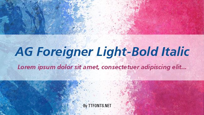 AG Foreigner Light-Bold Italic example